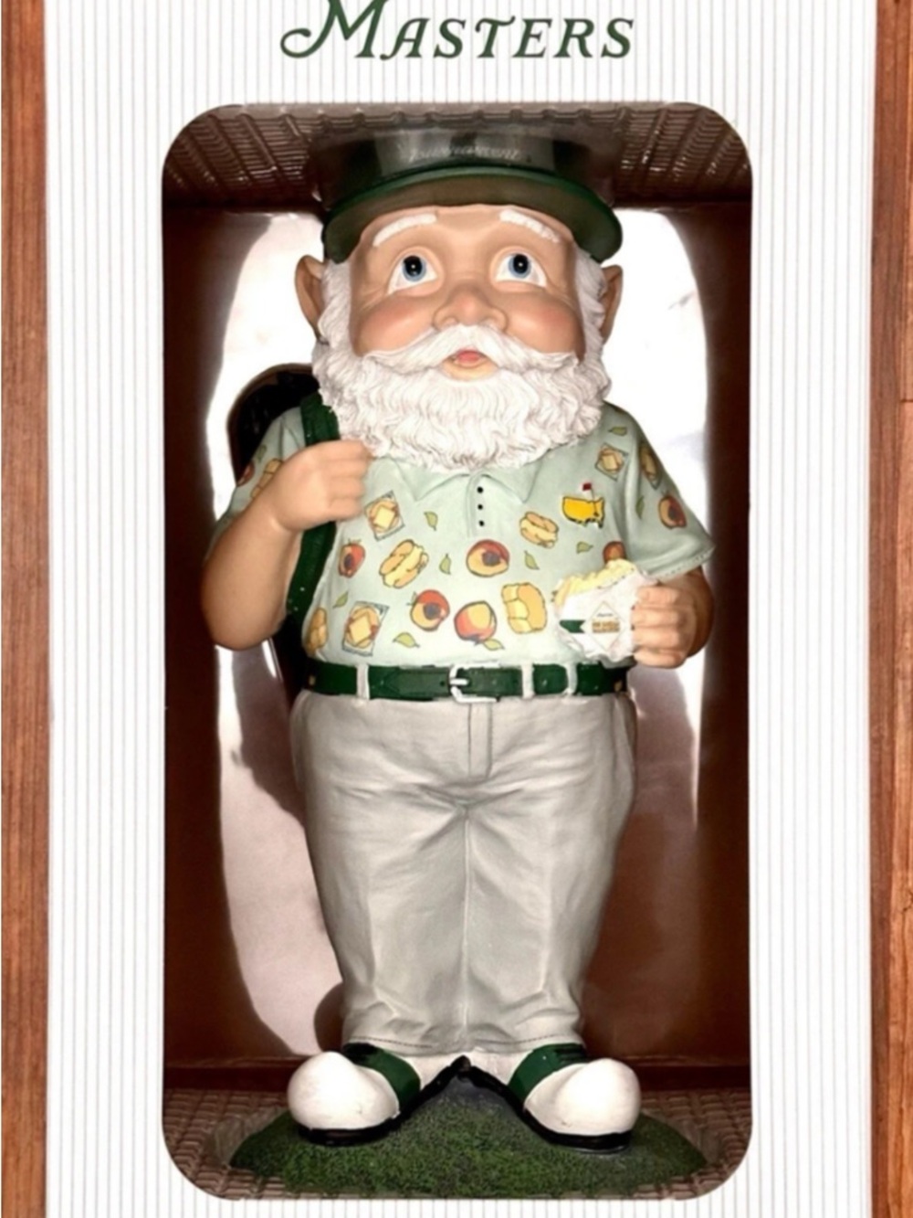 Masters Golf Gnome Figurine in Green and White